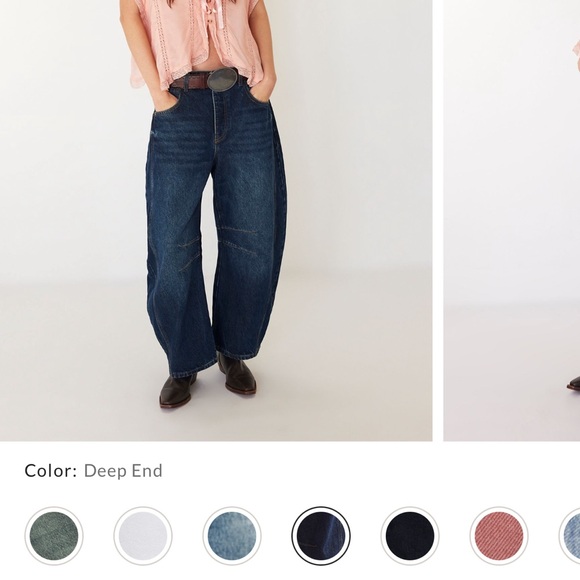 Free People Barrel Jeans Deep End - Picture 1 of 5